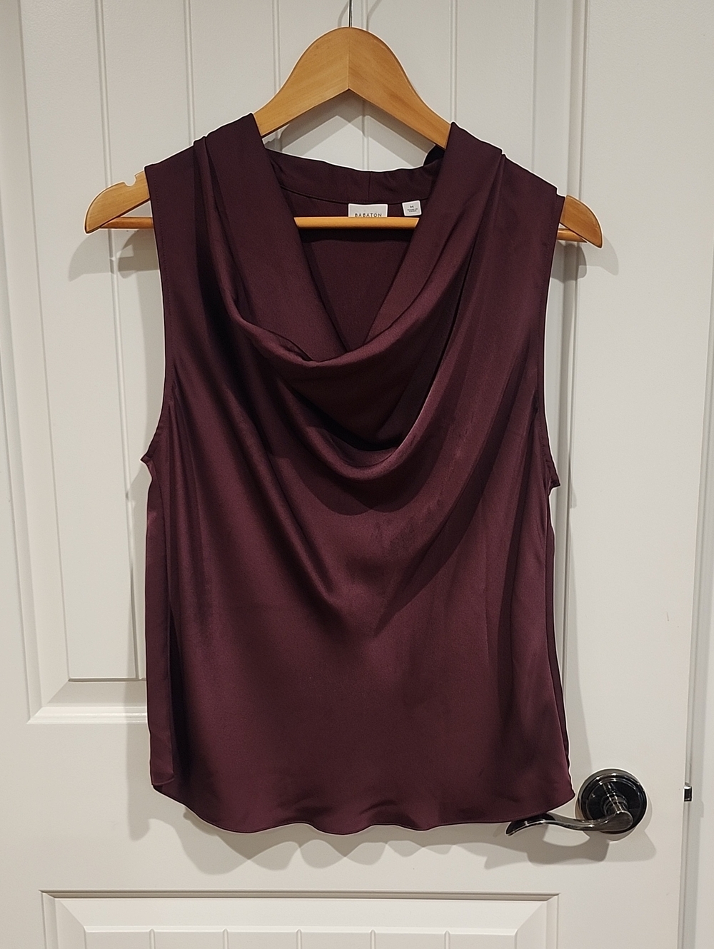 Aritzia Plum Draped Satin Cowl Neck Camisole